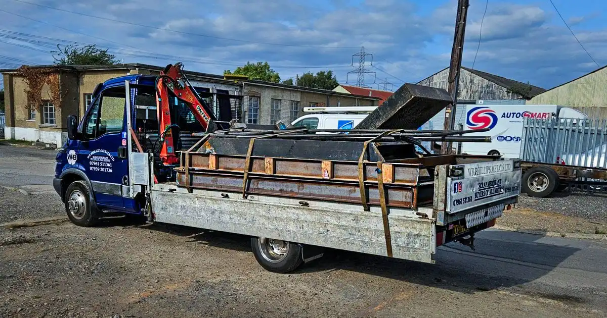 WB Phillips Metals truck carrying a commercial scrap steel load in Kent
